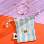 Kinderarmband orange/rosa smile
