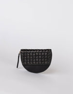 Geldtasche LAURA - Schwarzes Leder geflochten