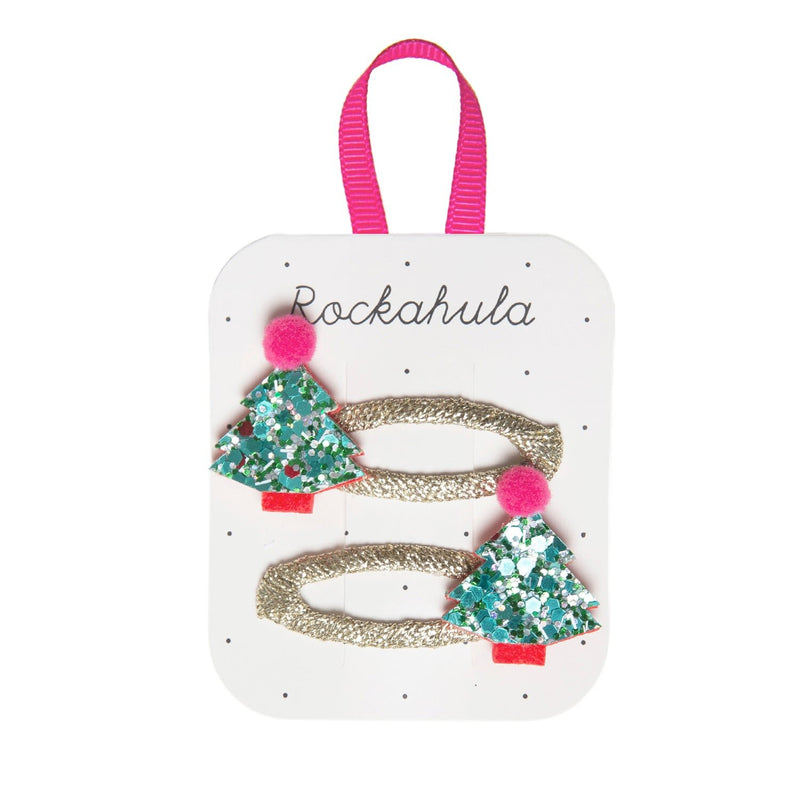 Haarspangen - Glitter Christmastree Clips