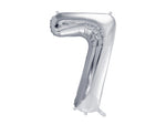 Folienballon Ziffer - 0-9 silber 72 cm