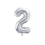 Folienballon Ziffer - 0-9 silber 72 cm