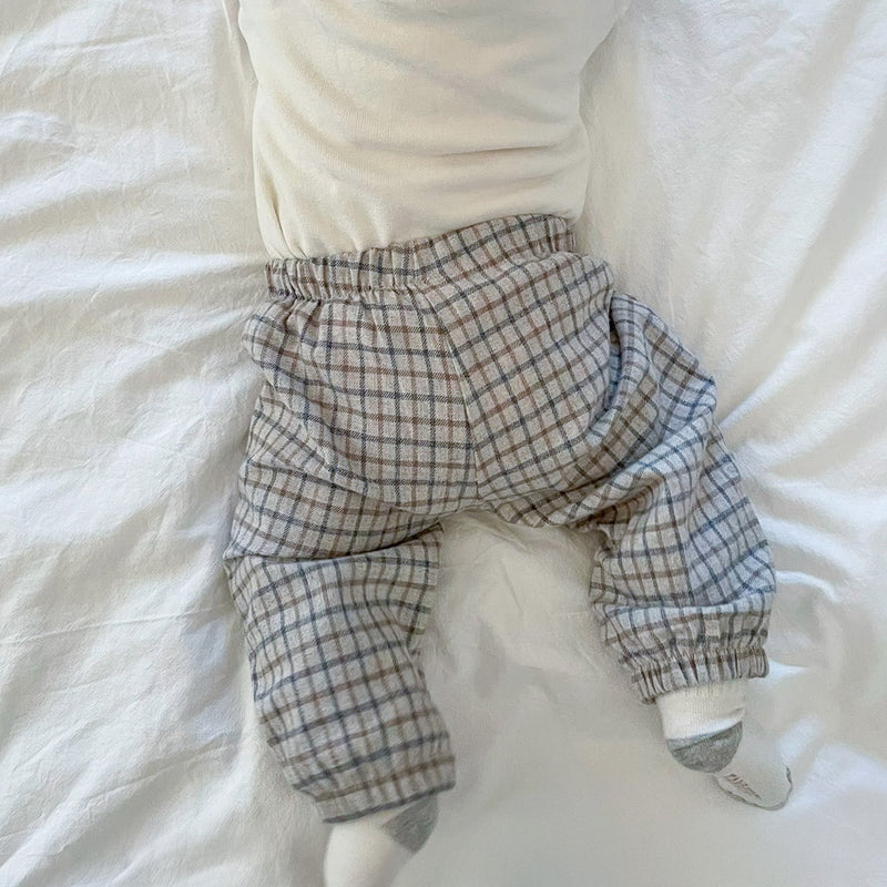Babyhose Karo - braun