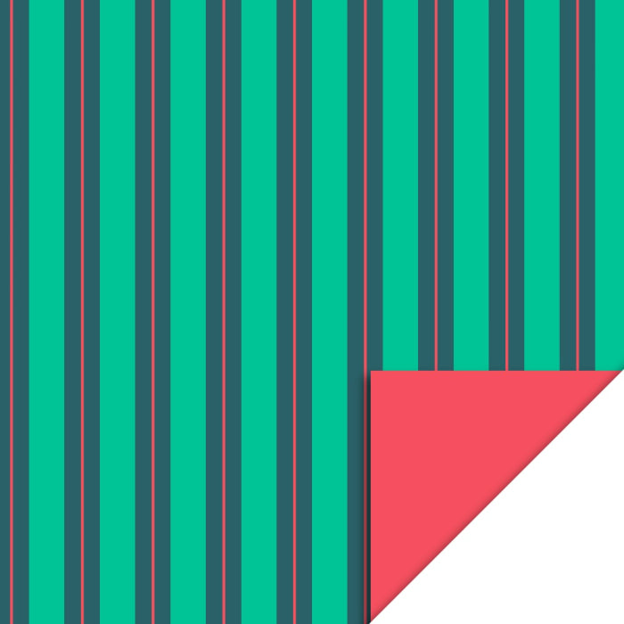 Geschenkpapier Stripe Chalk Green - Red