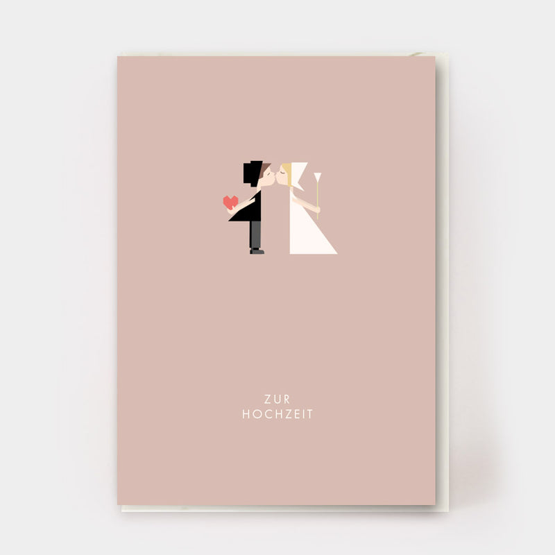 Klappkarte mit Kuvert "Hochzeitspaar"