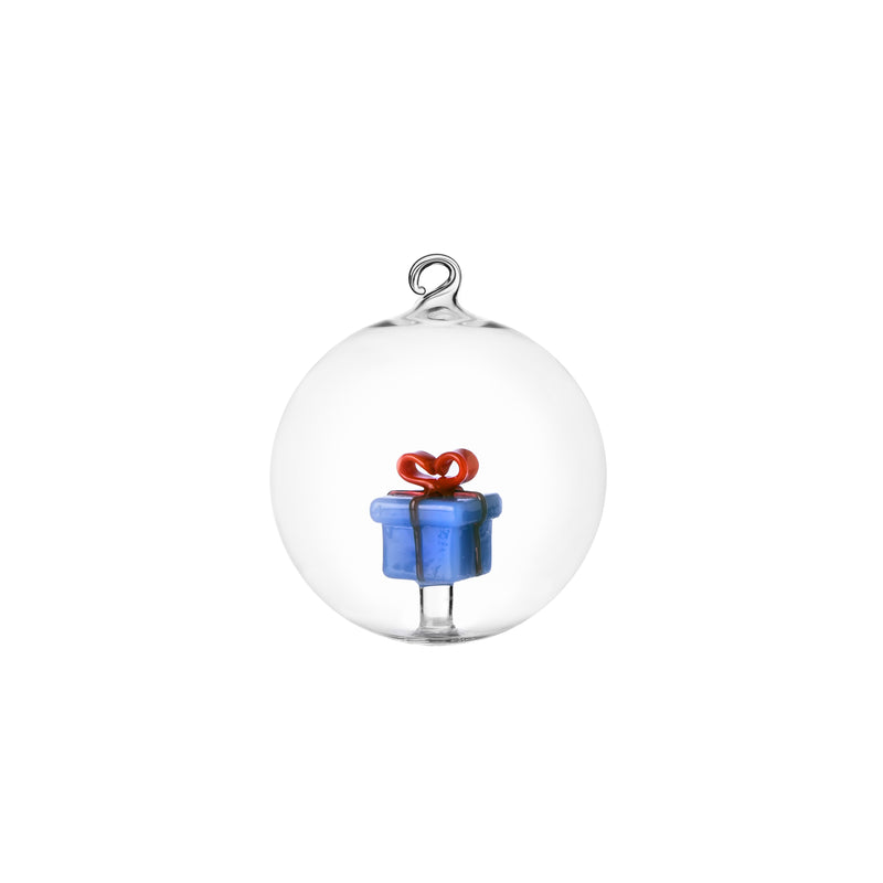 Glaskugel Weihnachtspäckchen