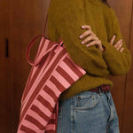 Tasche Elisabeth - Ziegel/Rosa gestreift