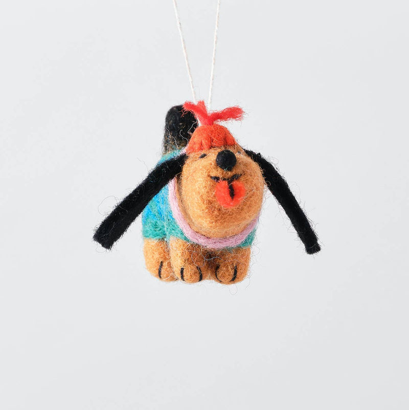 WIENER Hund - hängender Filzanhänger